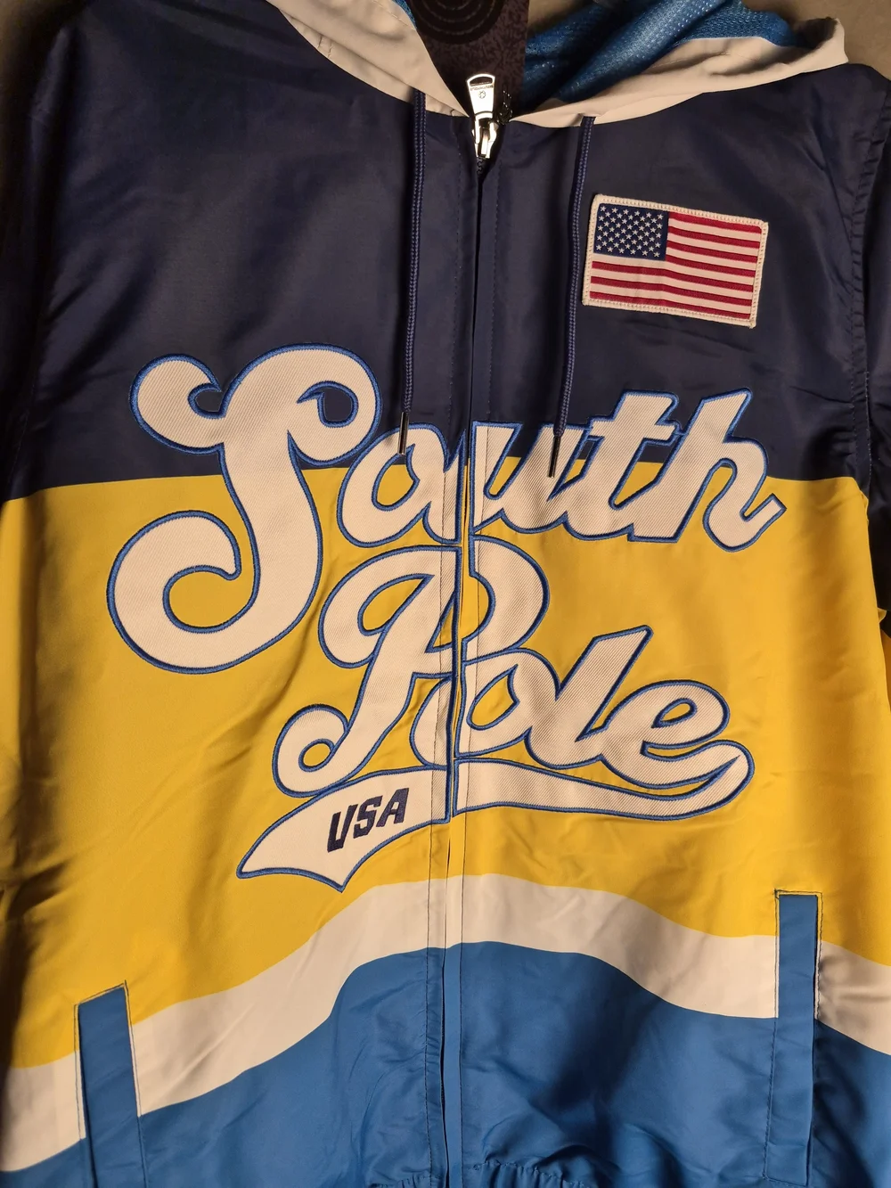 South Pole Colorblock Windbreaker Jacket - Navy/Yellow/Blue - Picture 2 of 7